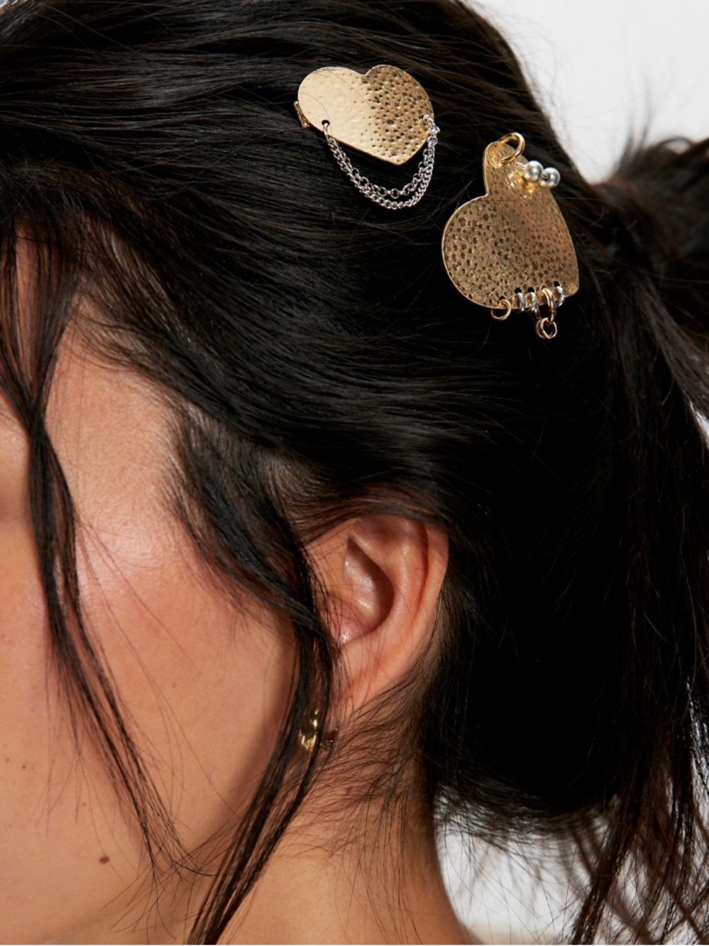 Free People Piercing my Heart Barrette Set in Gold